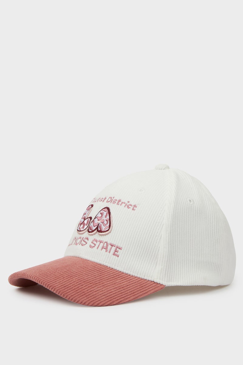 ديفاكتو كاب بناتي مخمل مضلع مطرز - Image 1